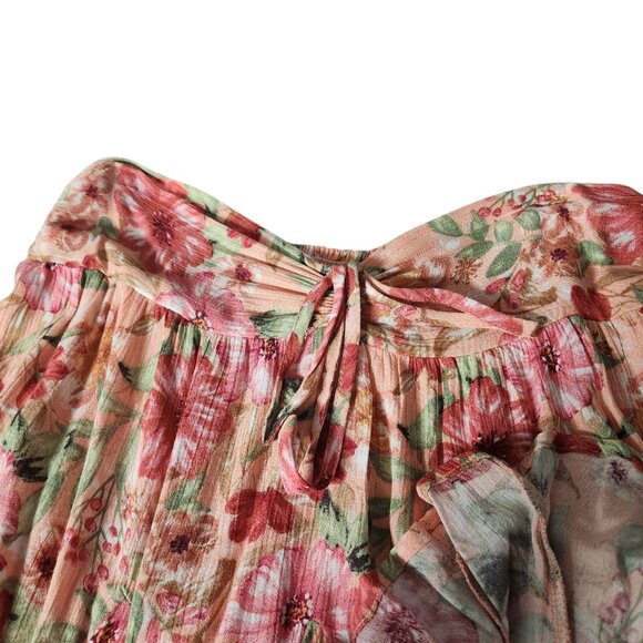 Heyson Floral Gauze Flare Skort with Ruched Waist - Boho Style - Picture 2 of 4